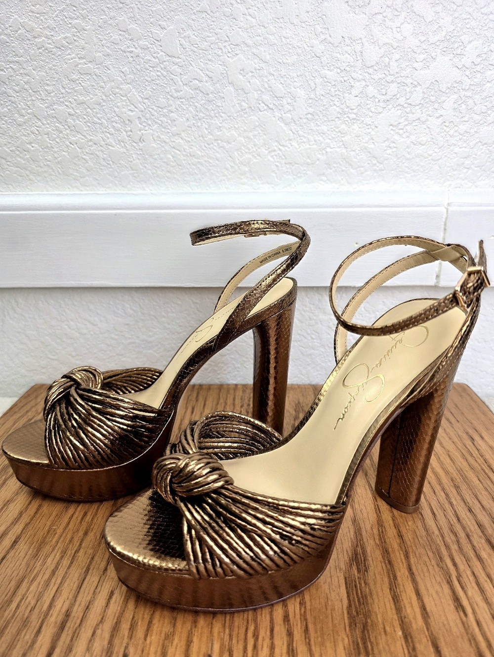 Jessica Simpson Immie Knotted Platform Sandals Bronze - Picture 2 of 14